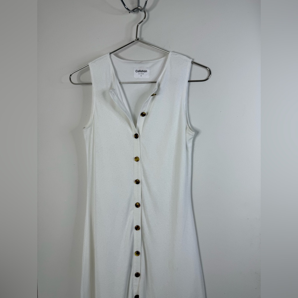 Callahan, Revolve, Mira white sleeveless button down, knit, midi, maxi dress S - Picture 5 of 9